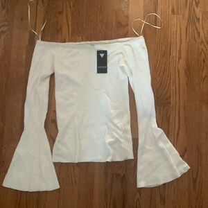 Guess off Shoulder Ribbed Sweater/shirt